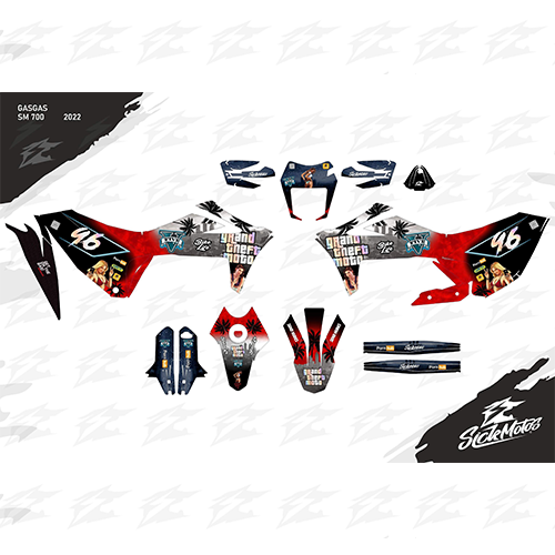 SickMotos Styles Graphics KIT GTA Holo Chrome Edition GasGas SM 700 2022-