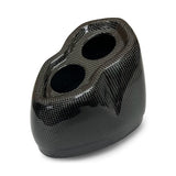 Carbon fiber-textured car cup holder on a white background